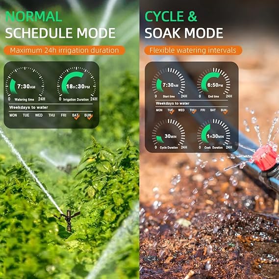 Agromato Drip Irrigation Controller – Automatic Watering System for Garden & Lawn, Programmable Sprinkler Timer for Precise Plant Irrigation (1-Zone Wi-Fi Smart Timer)
