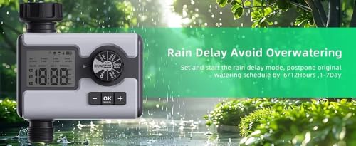 Agromato Drip Irrigation Controller – Automatic Watering System for Garden & Lawn, Programmable Sprinkler Timer for Precise Plant Irrigation (1-Zone Digital Timer)