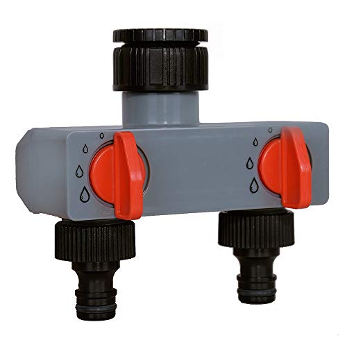 Aqualin 4-way and 2-way garden hose splitter with copper connector for tap irrigation