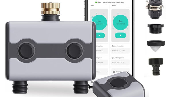 Agromato AM-21188+21189 2-Zone Wi-Fi Smart Irrigation Timer with Smart Life app and Alexa control