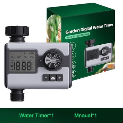 Agromato Drip Irrigation Controller – Automatic Watering System for Garden & Lawn, Programmable Sprinkler Timer for Precise Plant Irrigation (1-Zone Digital Timer)