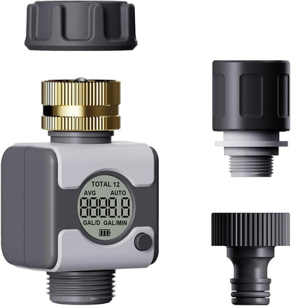 Agromato Digital Garden Flow Meter | Total & Live Flow | IPX6 | AM-21295