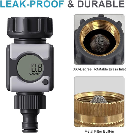 Agromato Digital Garden Flow Meter | Total & Live Flow | IPX6 | AM-21295