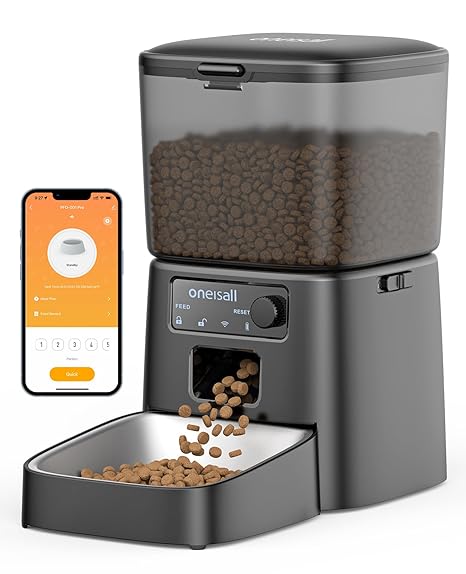 Oneisall Automatic Cat Feeder,3.5L/12 Cups WiFi Cat Food Dispenser with APP Control, Automatic Pet Feeder for Dry Food, Portion Control for 1-12 Meals/Day Timed Cat Feeder