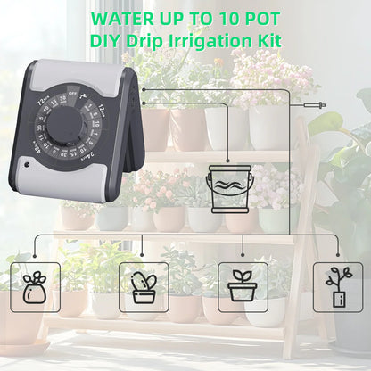 Agromato Indoor Drip Irrigation Controller | Pump + Timer | 17 Programs | Type-C Charging | AM-22096