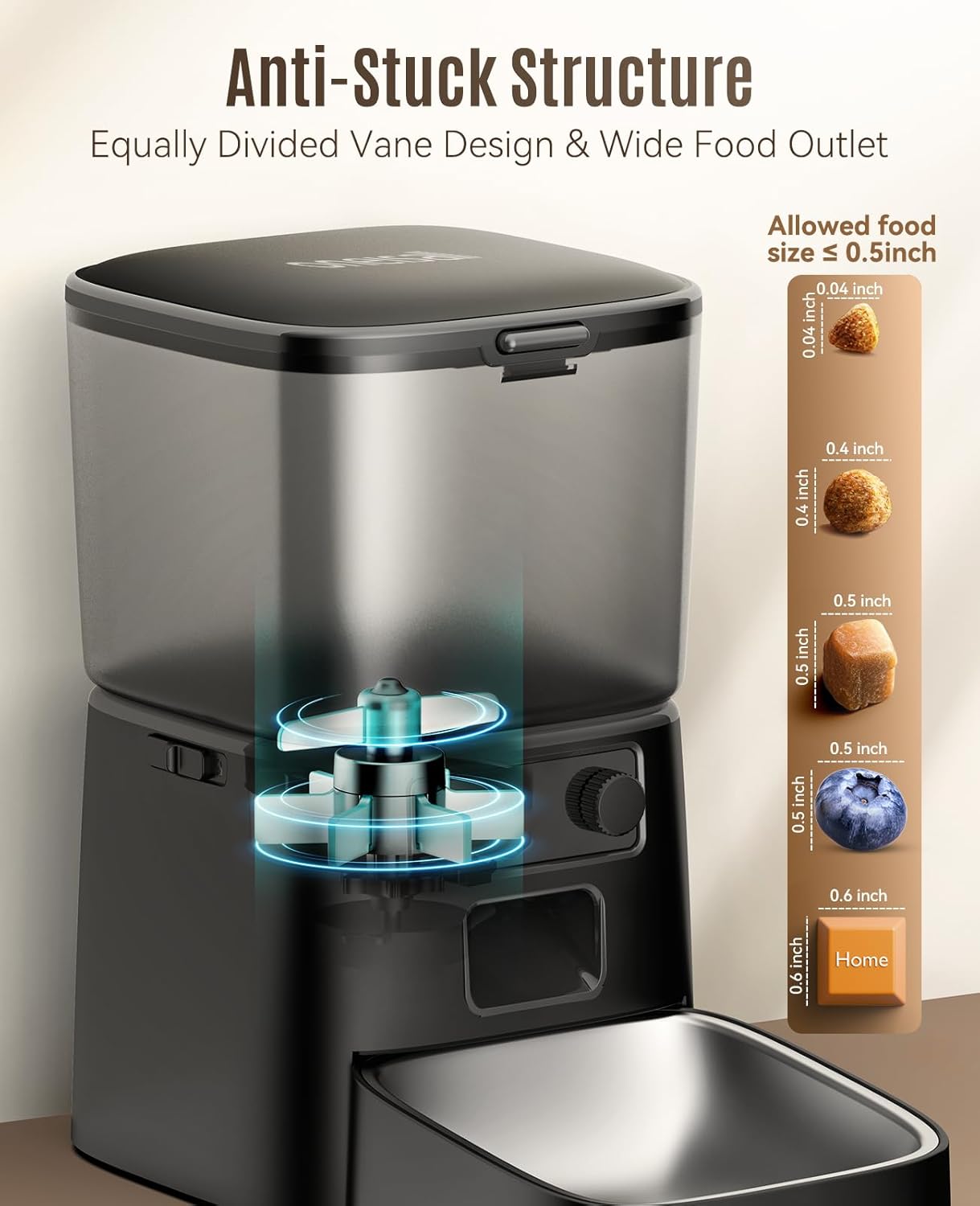Oneisall Automatic Cat Feeder,3.5L/12 Cups WiFi Cat Food Dispenser with APP Control, Automatic Pet Feeder for Dry Food, Portion Control for 1-12 Meals/Day Timed Cat Feeder