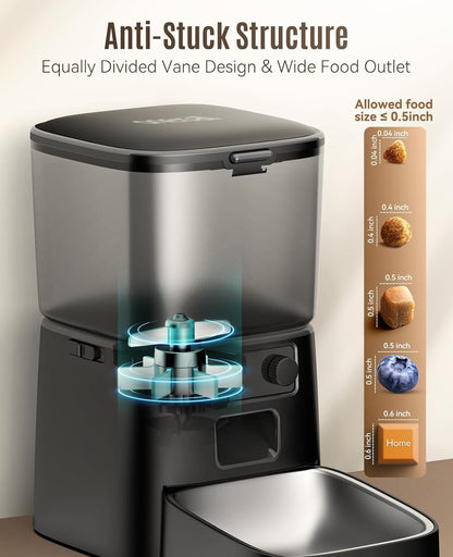 Oneisall Automatic Cat Feeder,3.5L/12 Cups WiFi Cat Food Dispenser with APP Control, Automatic Pet Feeder for Dry Food, Portion Control for 1-12 Meals/Day Timed Cat Feeder