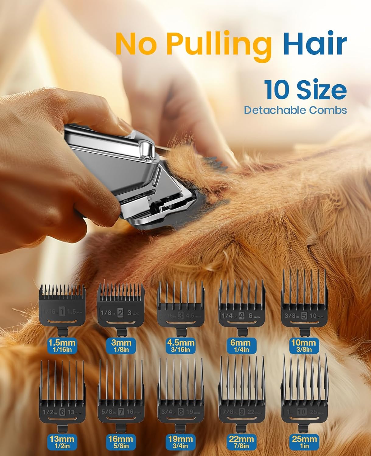 Oneisall Dog Clippers for Grooming for Thick Heavy Coats/ Dog Grooming Clippers/ Cordless Waterproof Pet Clippers Low Noise Trimmer Shaver for Dogs Pets and Animals