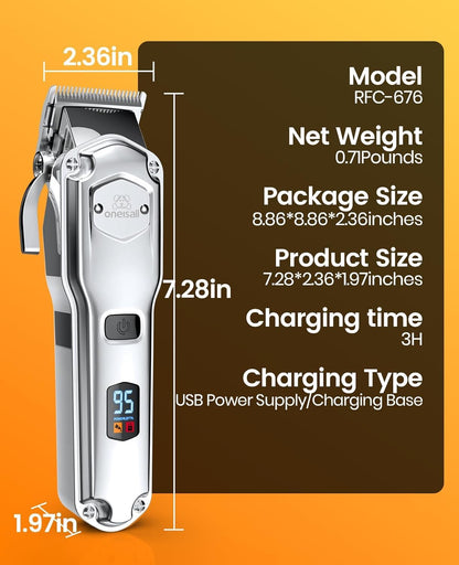Oneisall Dog Clippers for Grooming for Thick Heavy Coats/ Dog Grooming Clippers/ Cordless Waterproof Pet Clippers Low Noise Trimmer Shaver for Dogs Pets and Animals