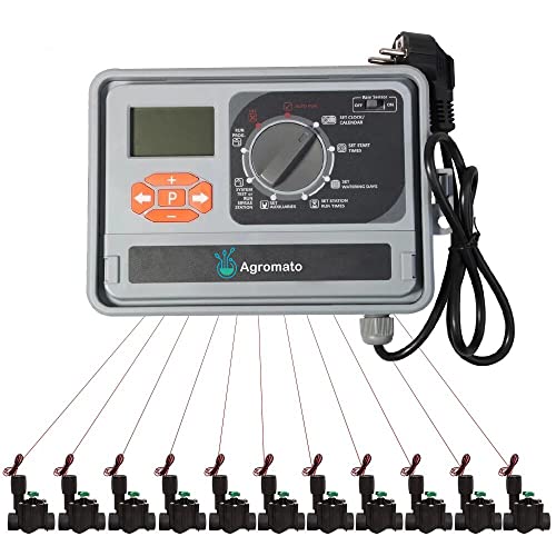 Aqualin 8 Stations/11 Stations Automatic Irrigation AC 230V Input Controller Water Timer - Agromato