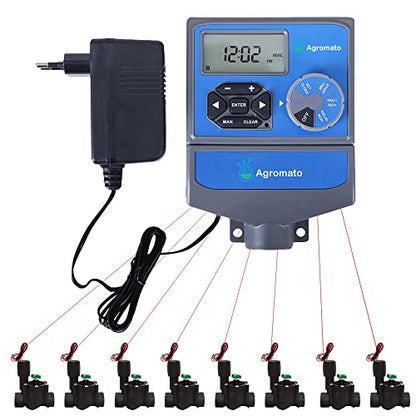 Aqualin 8 station and 11 station automatic irrigation AC 230V controller water timer for large scale garden