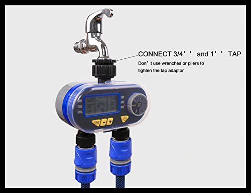 Aqualin Two Outlet Solenoid Garden Drip Irrigation Timer | Dual - Zone | Multiple Programs | Universal Tap Adapter | Batteries Included - Agromato