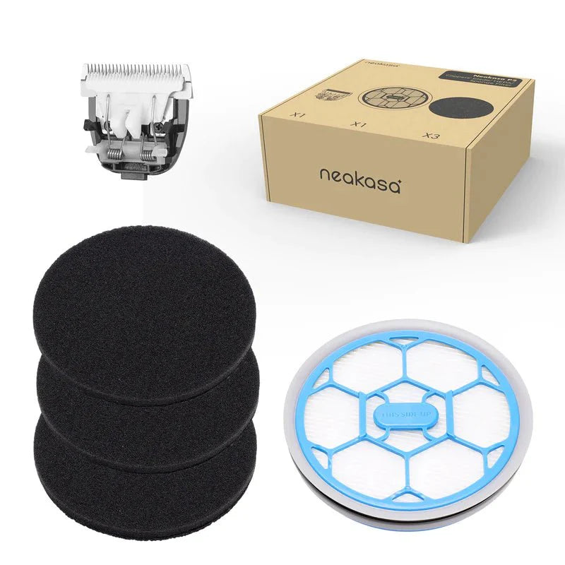 Replacement clipper blade sponge filter and HEPA filter accessories for Neakasa P2 Pro pet grooming kit