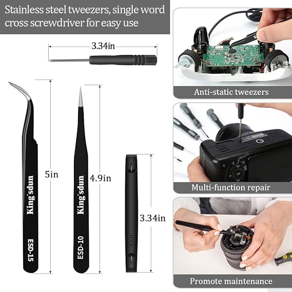 Kingsdun 12 in 1 Torx Magnetic Screwdriver Sets with T3 T4 T5 T6 T7 T8 T10 Screwdrivers Precision Torx Repair Kit, - Black - Agromato