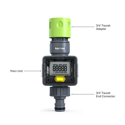 RainPoint ICS006 Digital Hose - End Water Flow Meter - Agromato