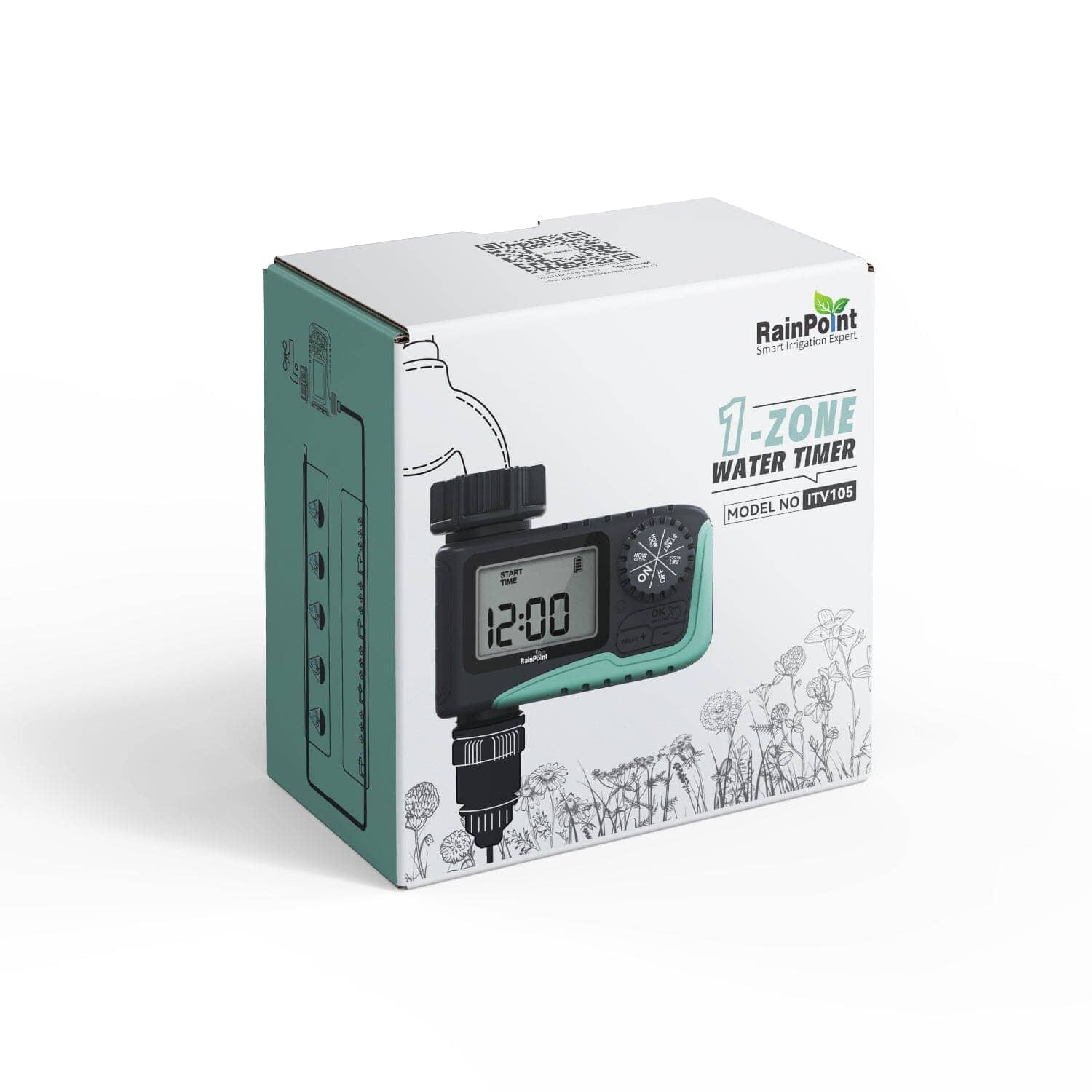 RainPoint ITV105 Mini Digital Sprinkler Timer 1 - Zone Hose Water Timer - Agromato