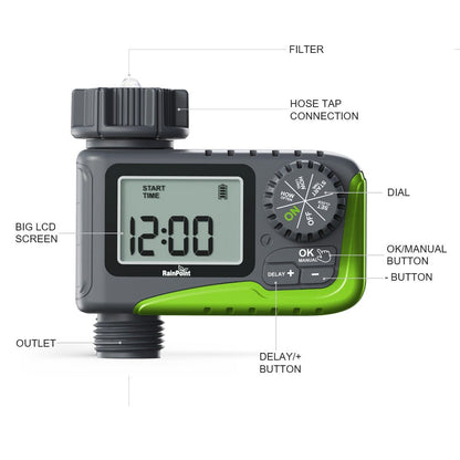 RainPoint ITV105 Mini Digital Sprinkler Timer 1 - Zone Hose Water Timer - Agromato