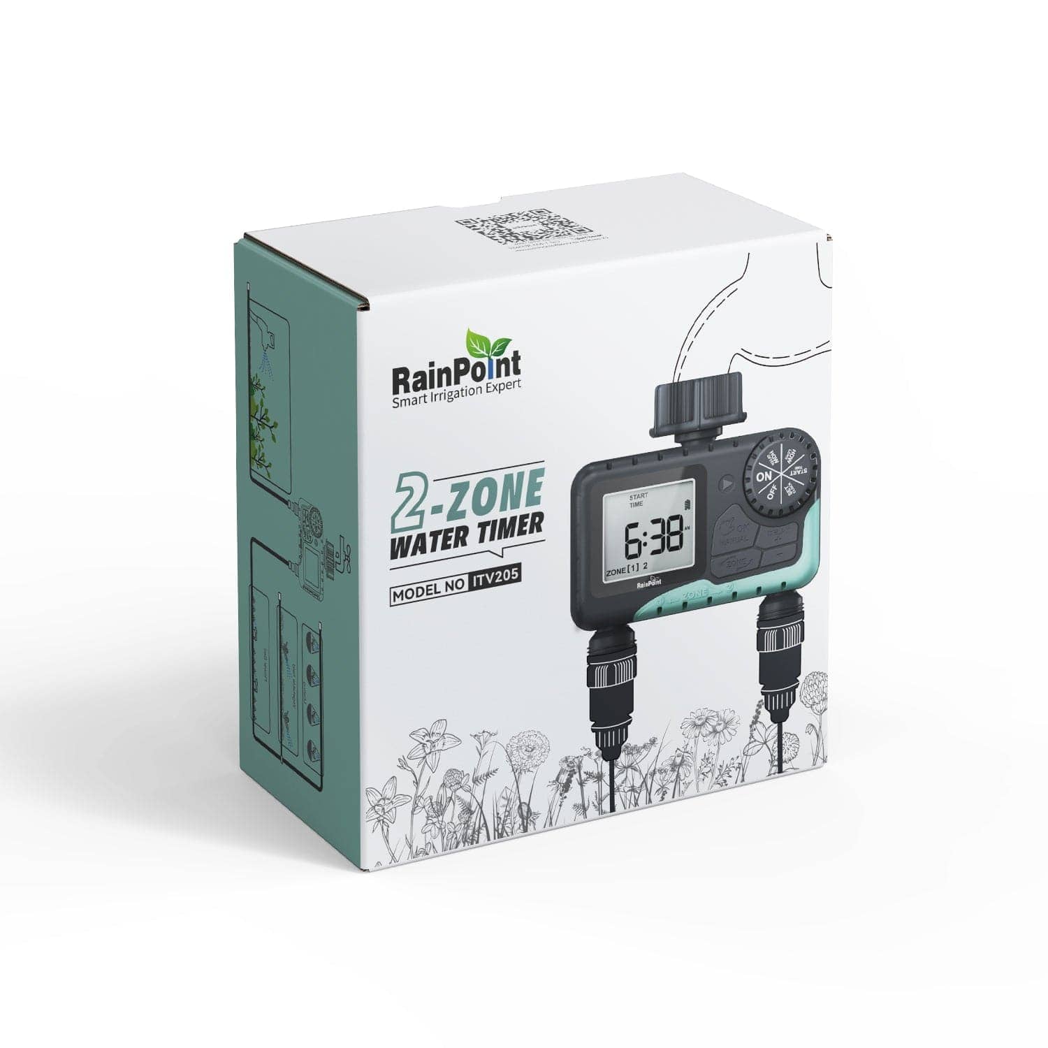 RainPoint ITV205 Mini Digital Sprinkler Timer 2 - Zone Hose Water Timer - Agromato